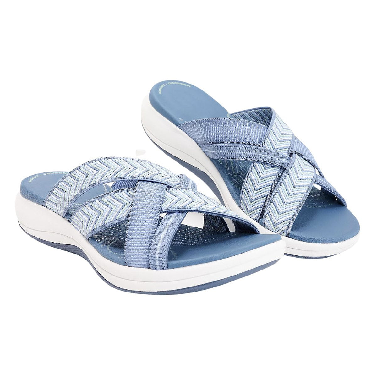 Women's Orthopedic Arch-Support Crossover Strap Comfort Sandals - Light Blue