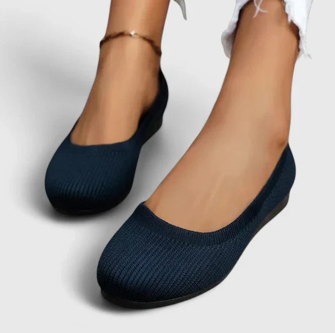 Women's Orthopedic Arch-Support Slip-On Flats - Navy Blue