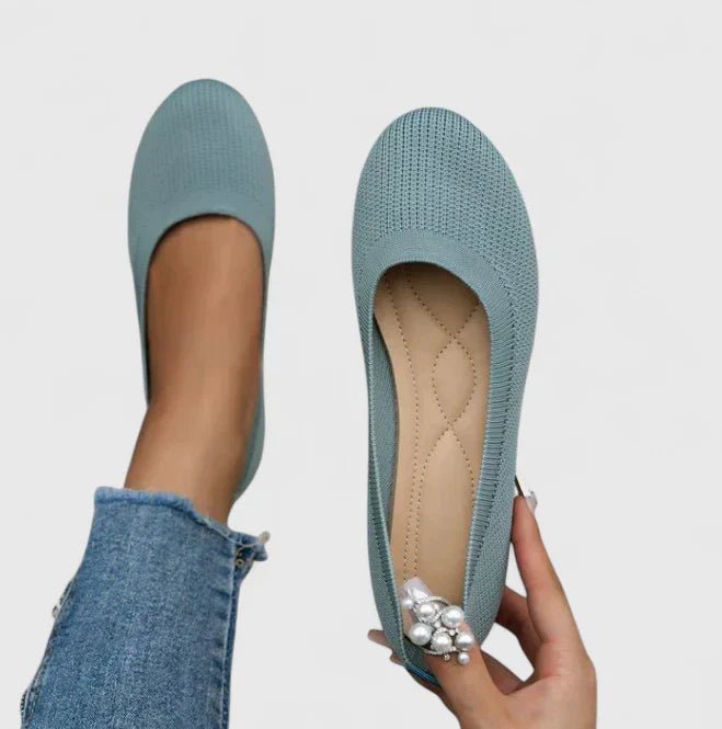 Women's Orthopedic Arch-Support Slip-On Flats - Light Blue