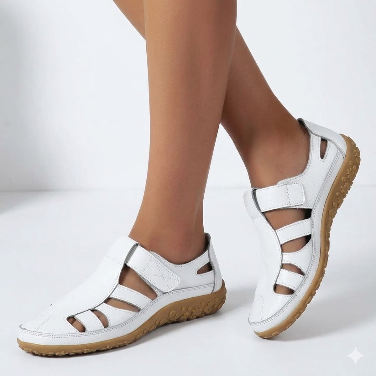 Women's Orthopedic Arch-Support Velcro Comfort Sandals - White