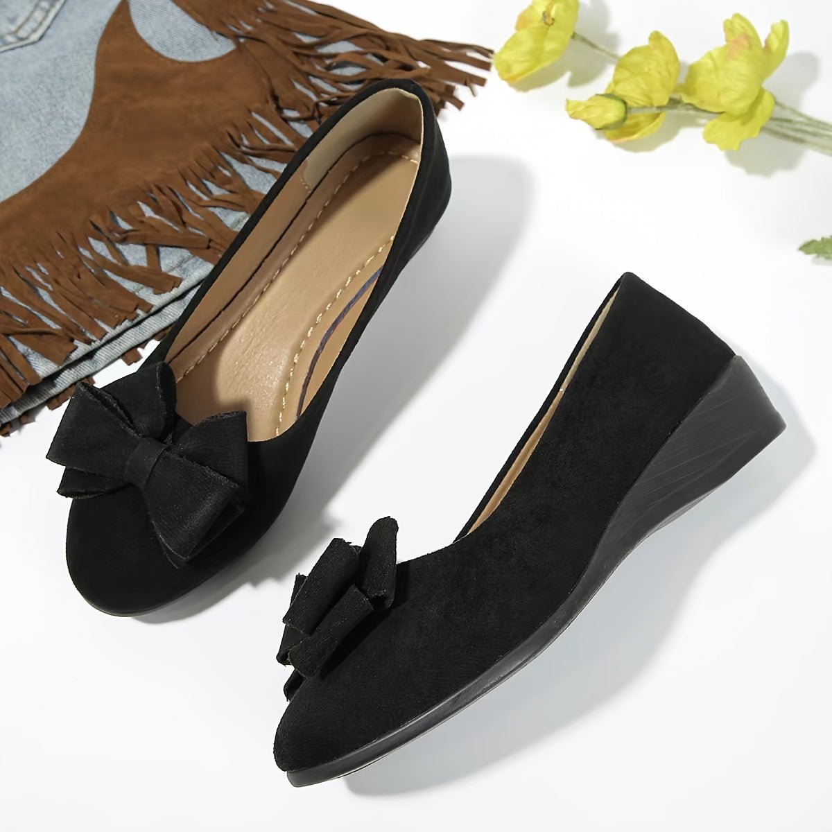 Women's Orthopedic Bow-Detail Slip-On Flat Shoes