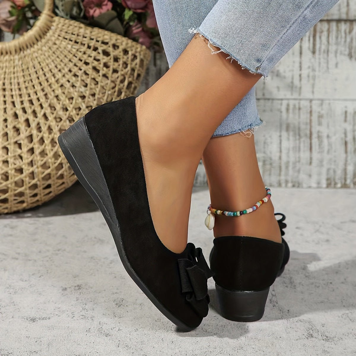 Women's Orthopedic Bow-Detail Slip-On Flat Shoes