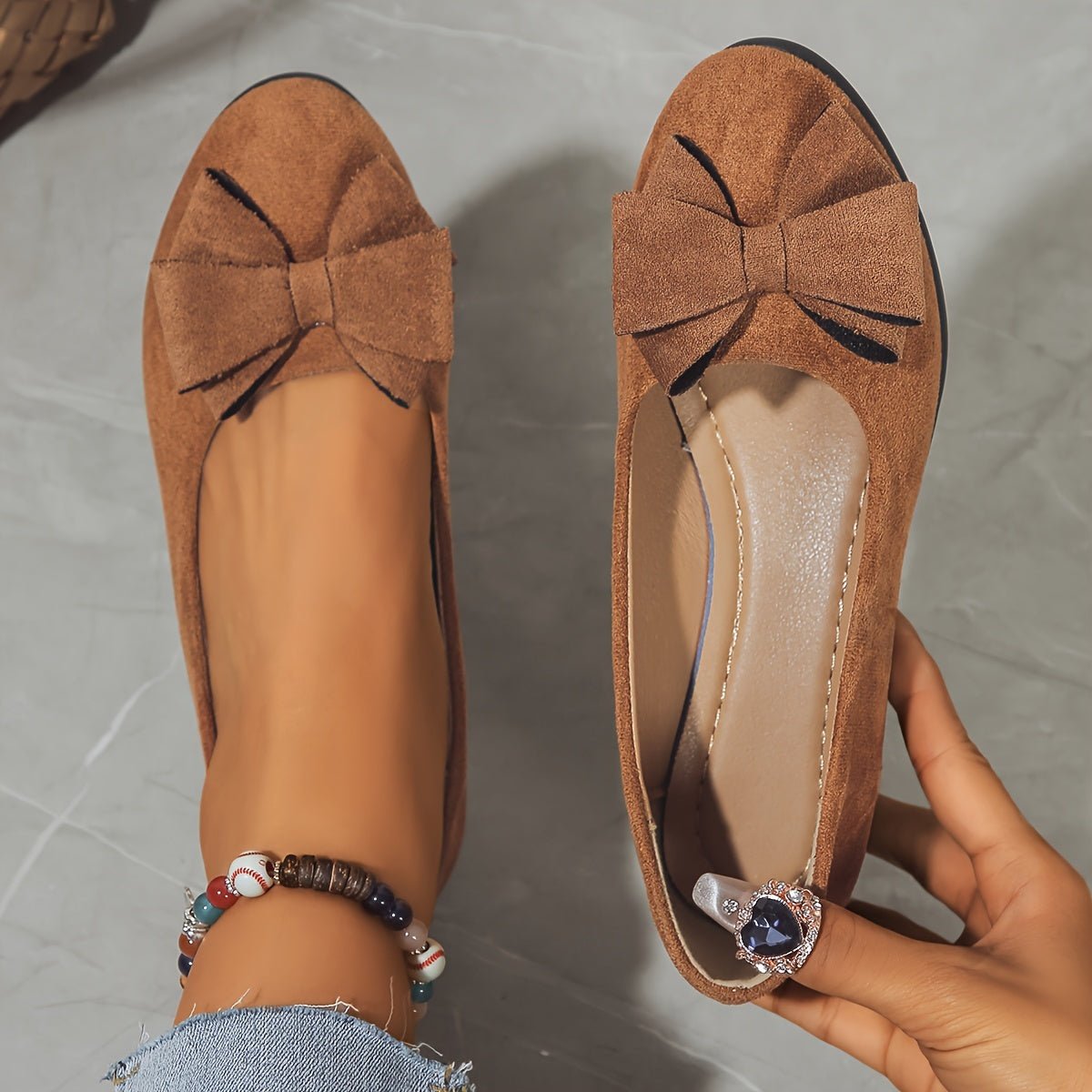 Women's Orthopedic Bow-Detail Slip-On Flat Shoes