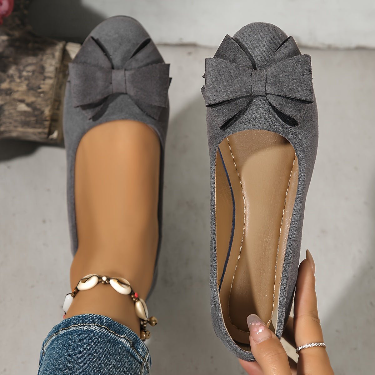 Women's Orthopedic Bow-Detail Slip-On Flat Shoes