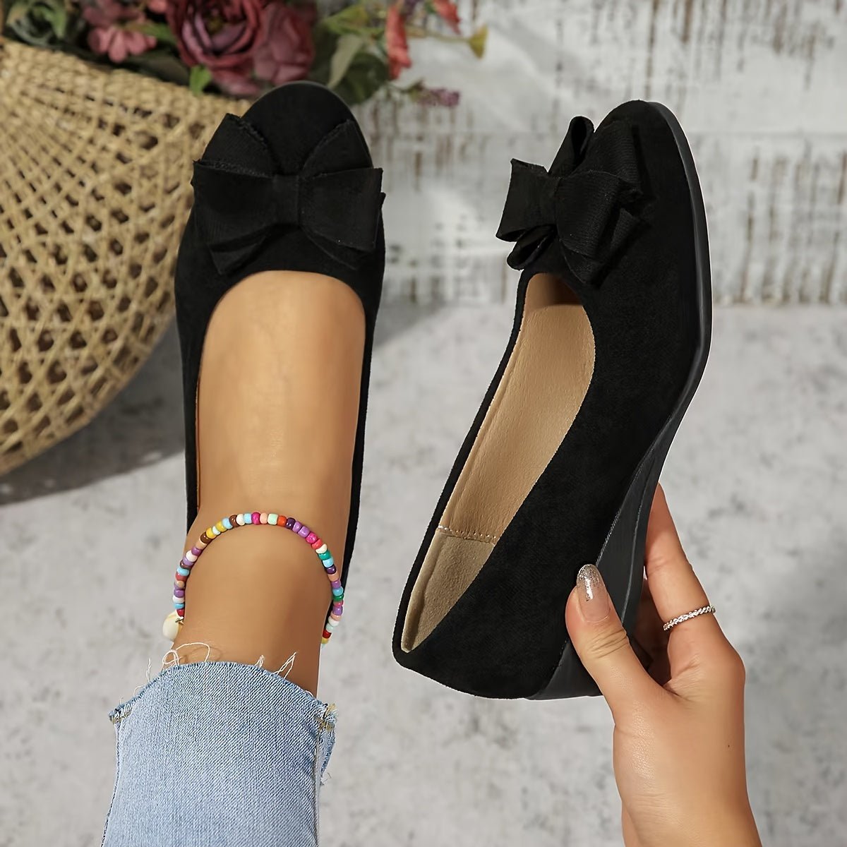 Women's Orthopedic Bow-Detail Slip-On Flat Shoes