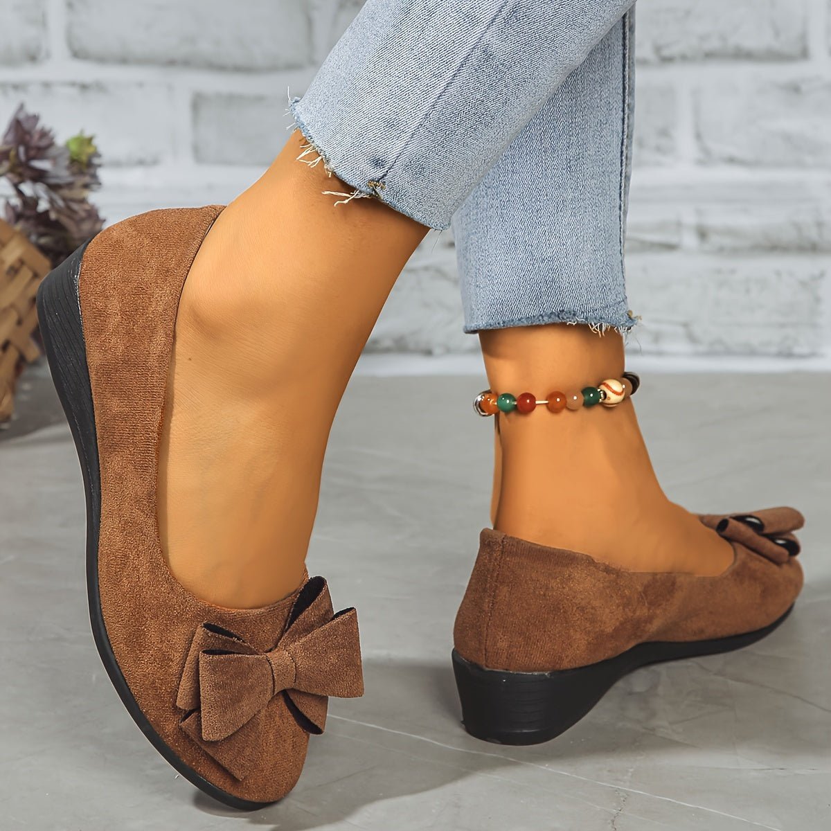 Women's Orthopedic Bow-Detail Slip-On Flat Shoes