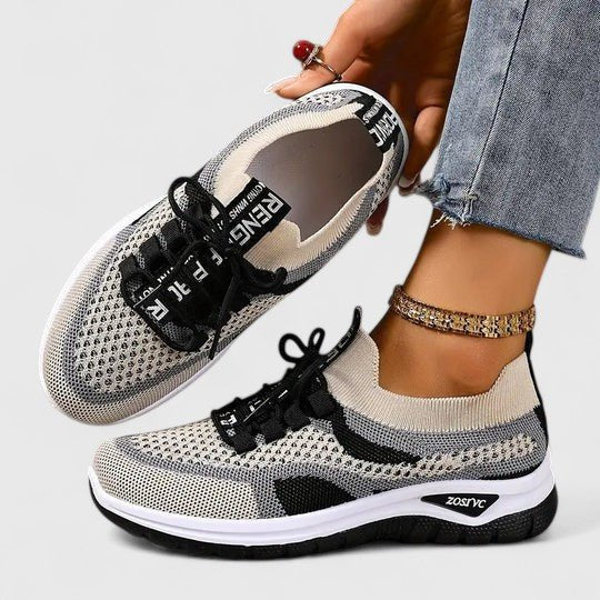 Women's Orthopedic Breathable Mesh Lace-Up Trainers