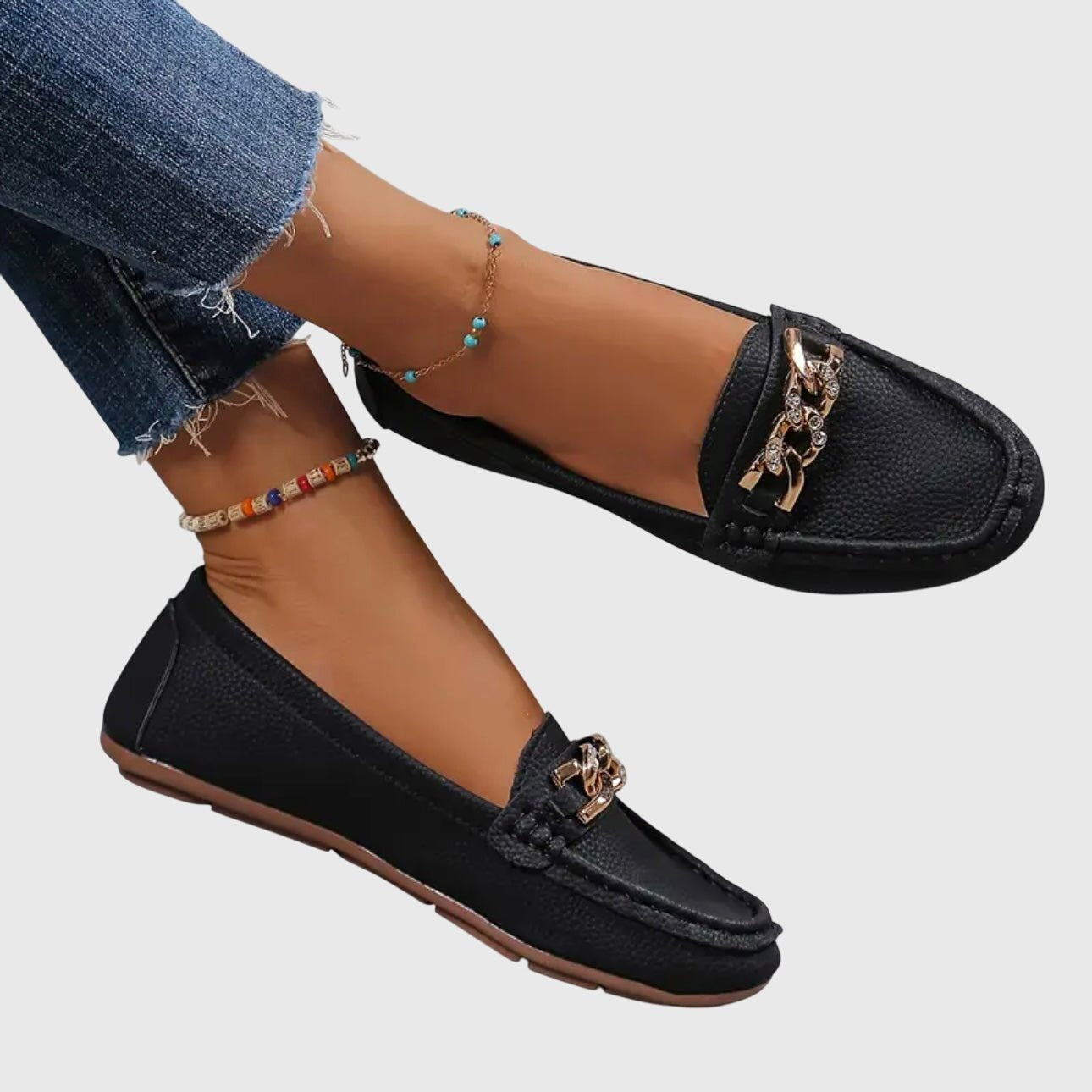 Women's Orthopedic Chain-Detail Slip-On Loafers