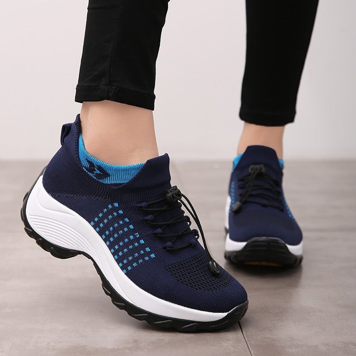 Women's Orthopedic Comfort Sneakers Cushioned Knit Platform Trainers