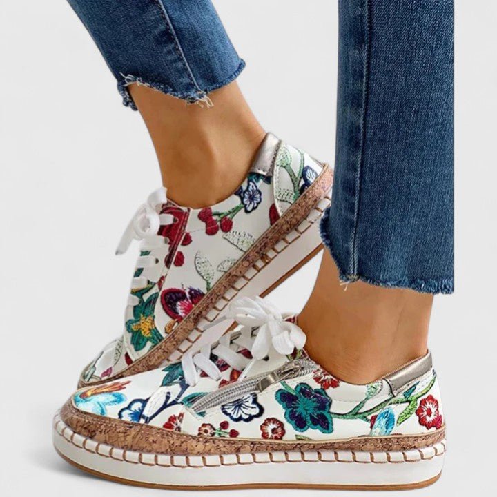 Women's Orthopedic Espadrilles Slip-On Floral Canvas - Bella Flora