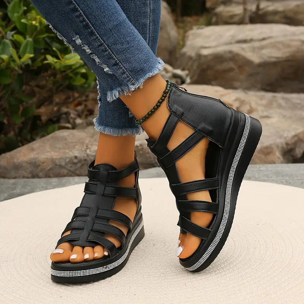 Women's Orthopedic Gladiator Comfort Sandals Arch-Support Platform