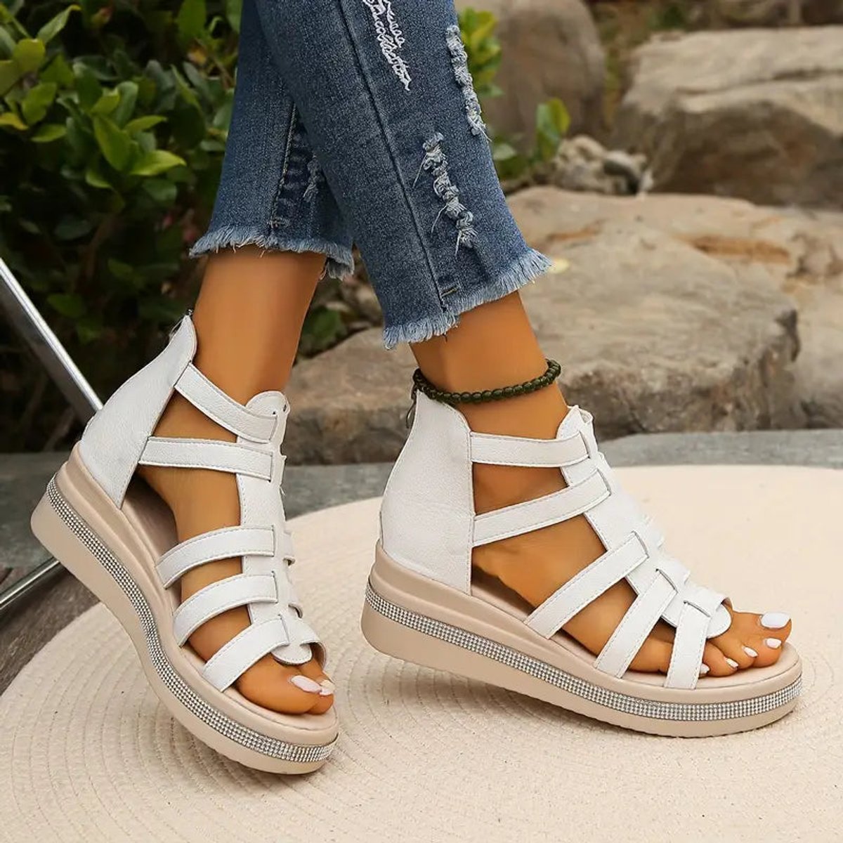 Women's Orthopedic Gladiator Comfort Sandals Arch-Support Platform