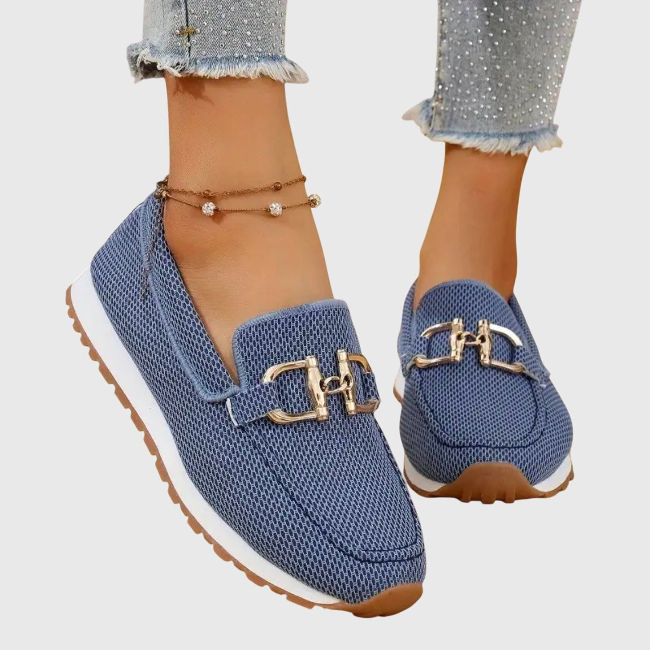 Women's Orthopedic Horsebit Slip-On Loafers - Blue