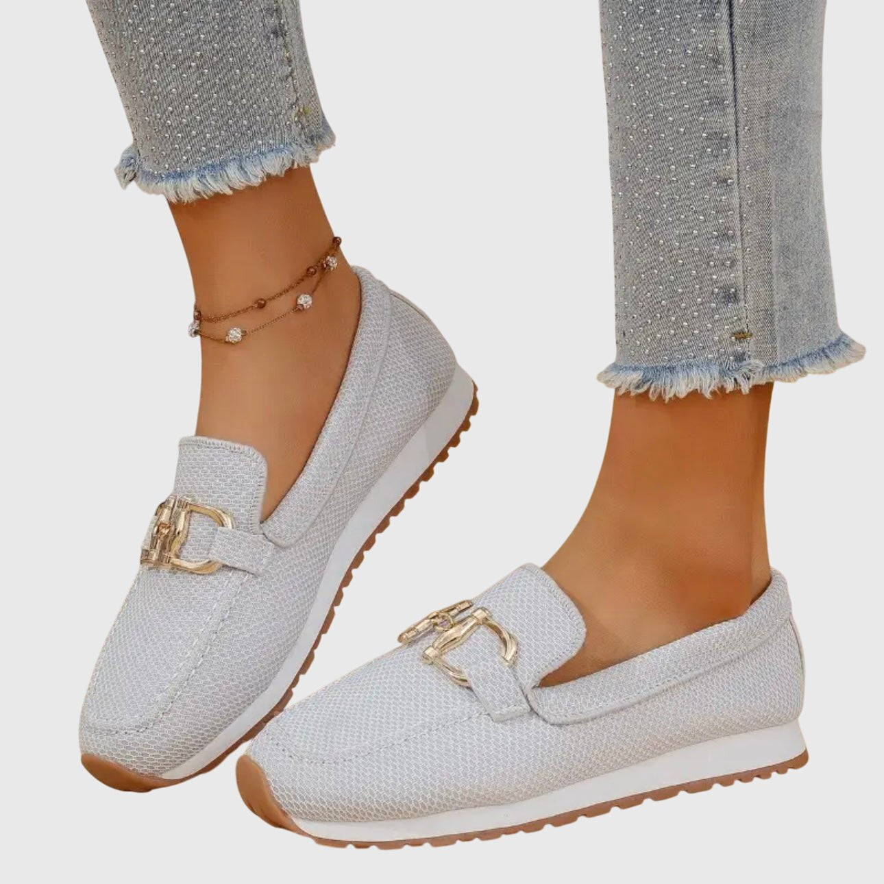 Women's Orthopedic Horsebit Slip-On Loafers - White