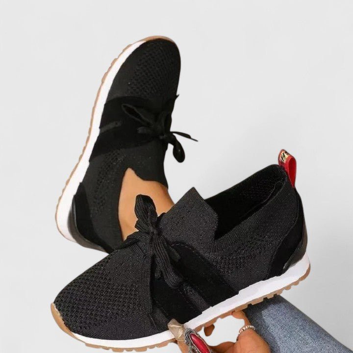 Women's Orthopedic Knit Slip-On Sneakers - Black