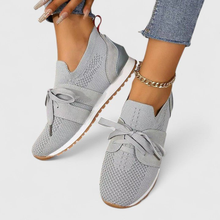 Women's Orthopedic Knit Slip-On Sneakers - Gray
