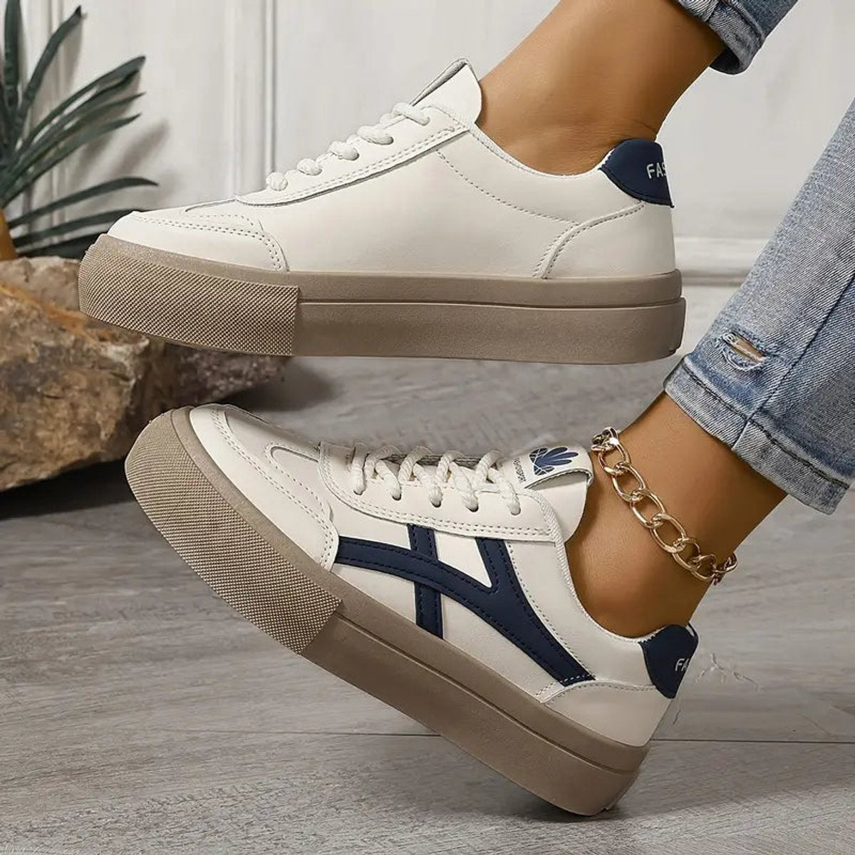 Women's Orthopedic Lace-Up Comfort Sneakers Cushioned Sole