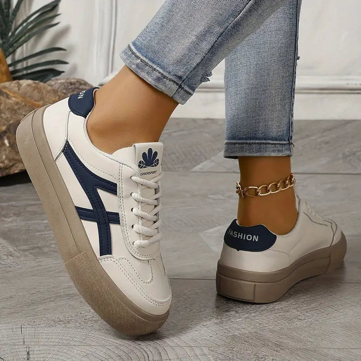 Women's Orthopedic Lace-Up Comfort Sneakers Cushioned Sole