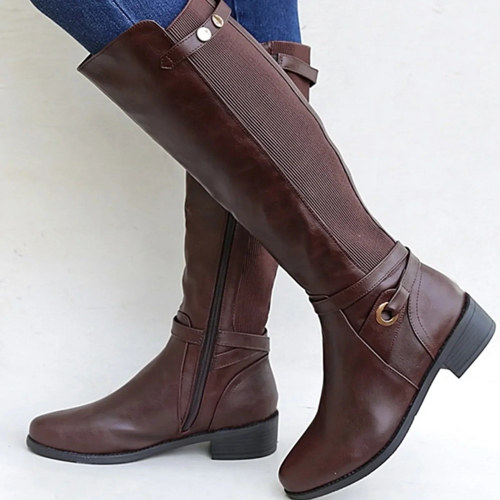 Women's Orthopedic Leather Boots Knee-High Premium - Brown