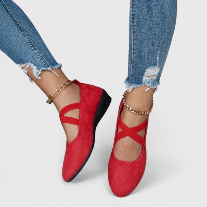 Women's Orthopedic Loafers Slip-On Comfort Casual - Red