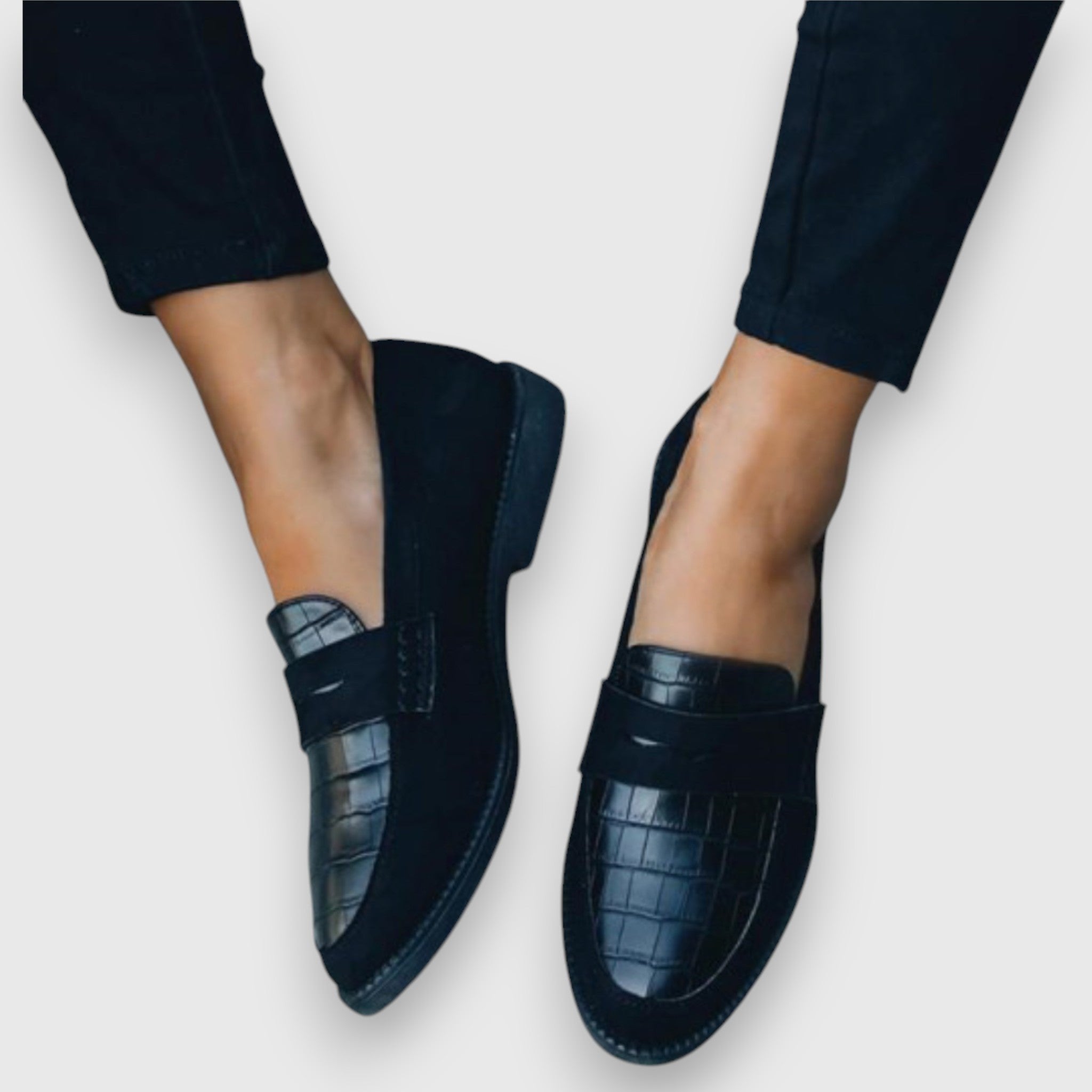 Women's Orthopedic Loafers Slip-On Comfort Croc Pattern