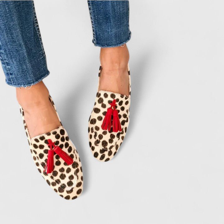 Women's Orthopedic Loafers Slip-On Comfort Tassel - Leopard