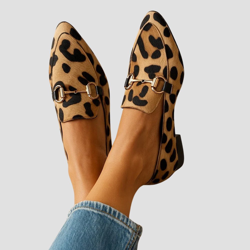 Women's Orthopedic Loafers Slip-On Leopard Print Comfort