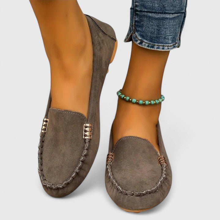 Women's Orthopedic Metal-Detail Slip-On Loafers