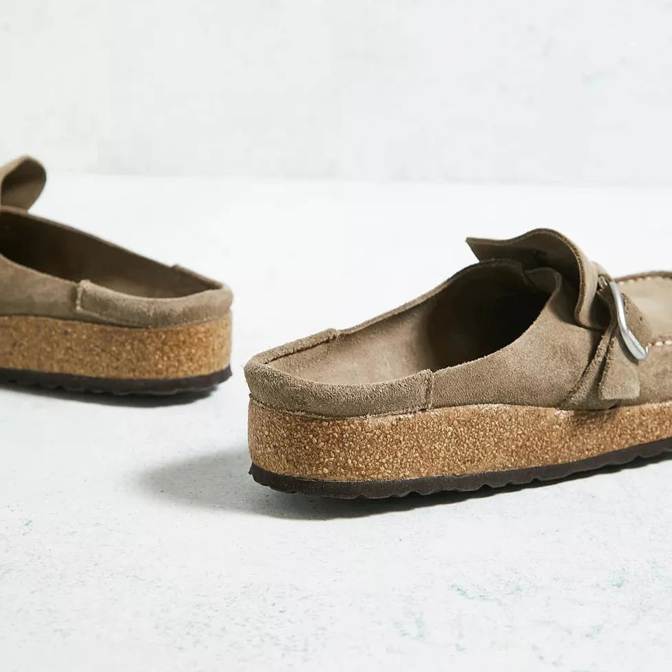Women's Orthopedic Mules Slip-On Comfort Buckle Detail
