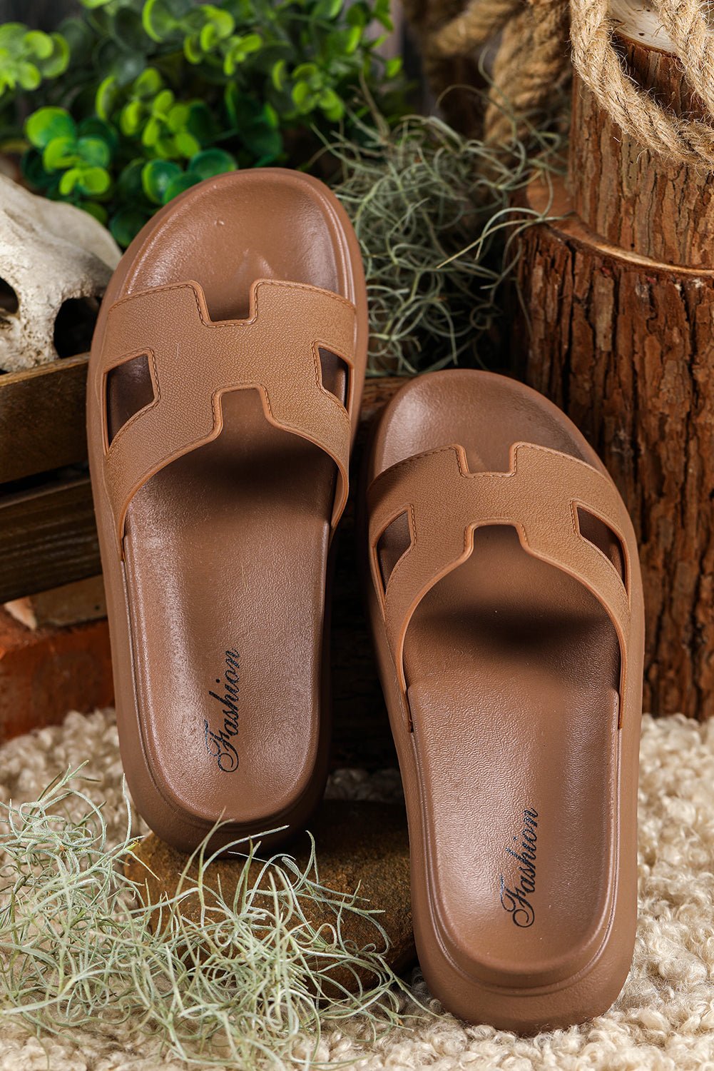 Women's Orthopedic Platform Cut-Out Slide Sandals