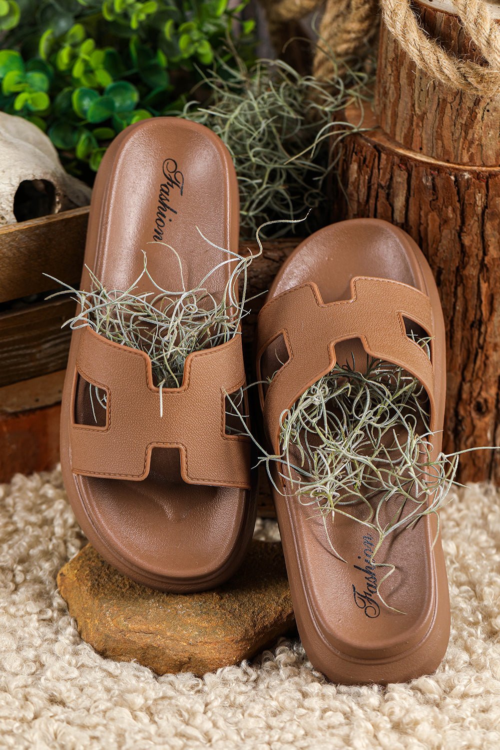Women's Orthopedic Platform Cut-Out Slide Sandals