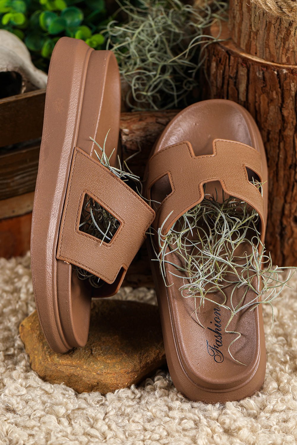 Women's Orthopedic Platform Cut-Out Slide Sandals