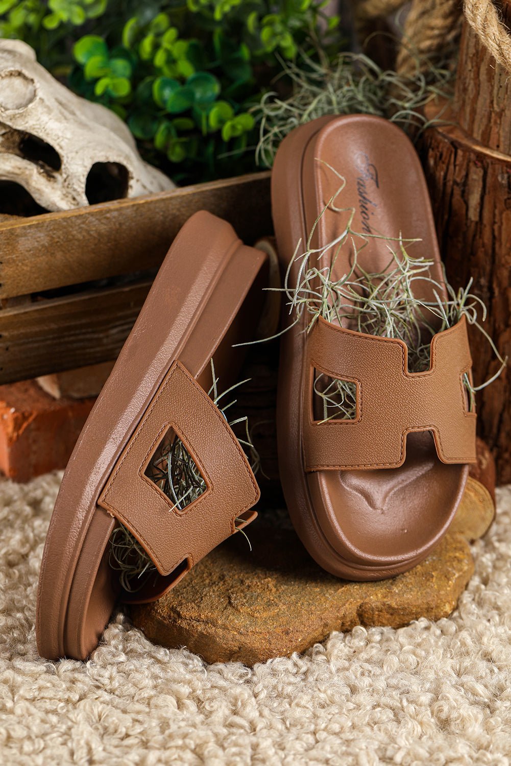 Women's Orthopedic Platform Cut-Out Slide Sandals