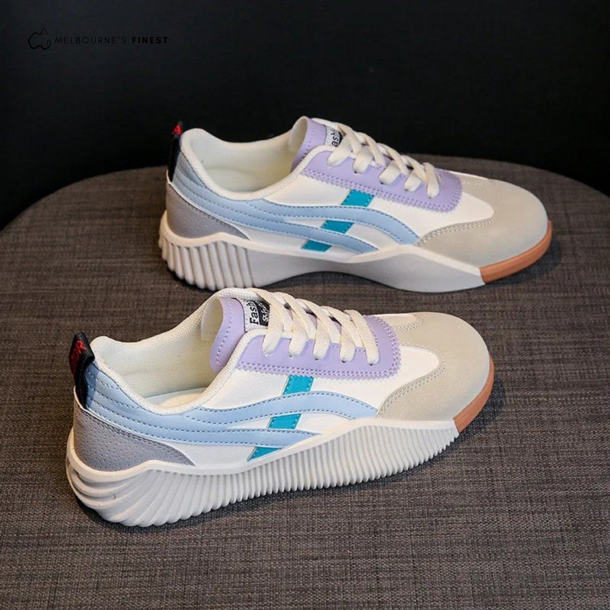Women's Orthopedic Platform Lace-Up Comfort Sneakers - Blue
