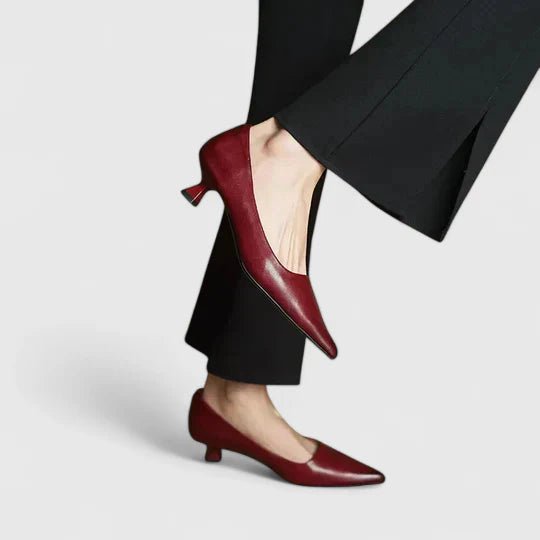 Women's Orthopedic Pointed-Toe Low Kitten Heel Pumps