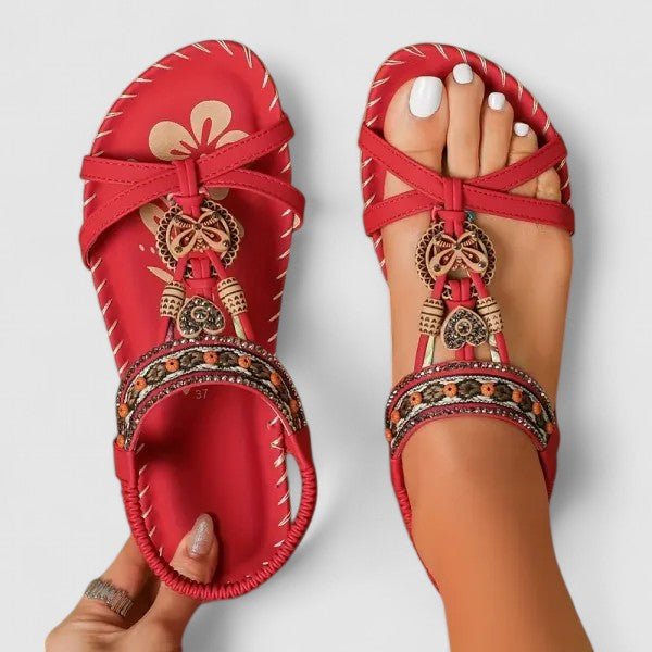 Women's Orthopedic Sandals Embellished Ankle Strap - Toledo Red