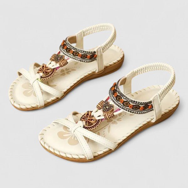 Women's Orthopedic Sandals Embellished Ankle Strap - White Athena
