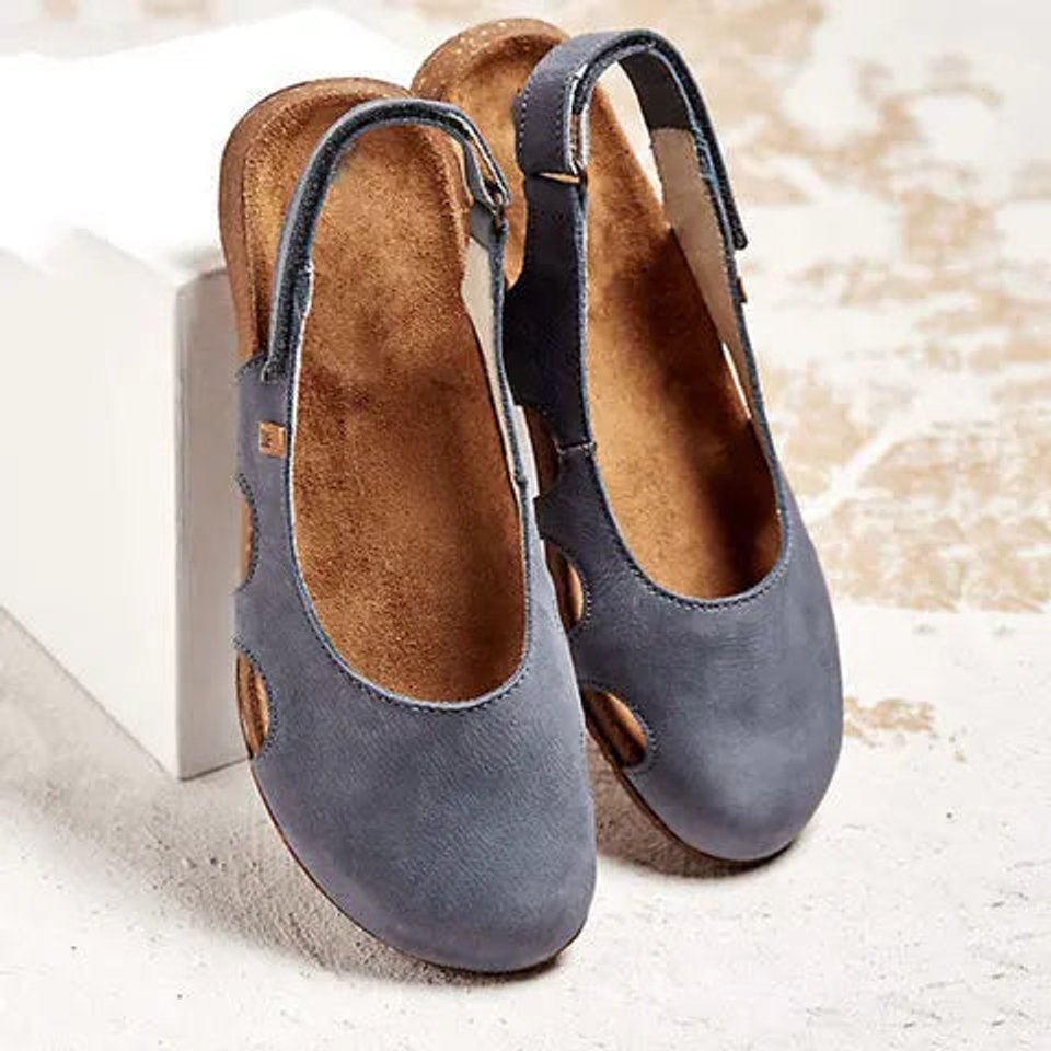 Women's Orthopedic Slingback Comfort Sandals Open-Toe Cork Footbed - Grey