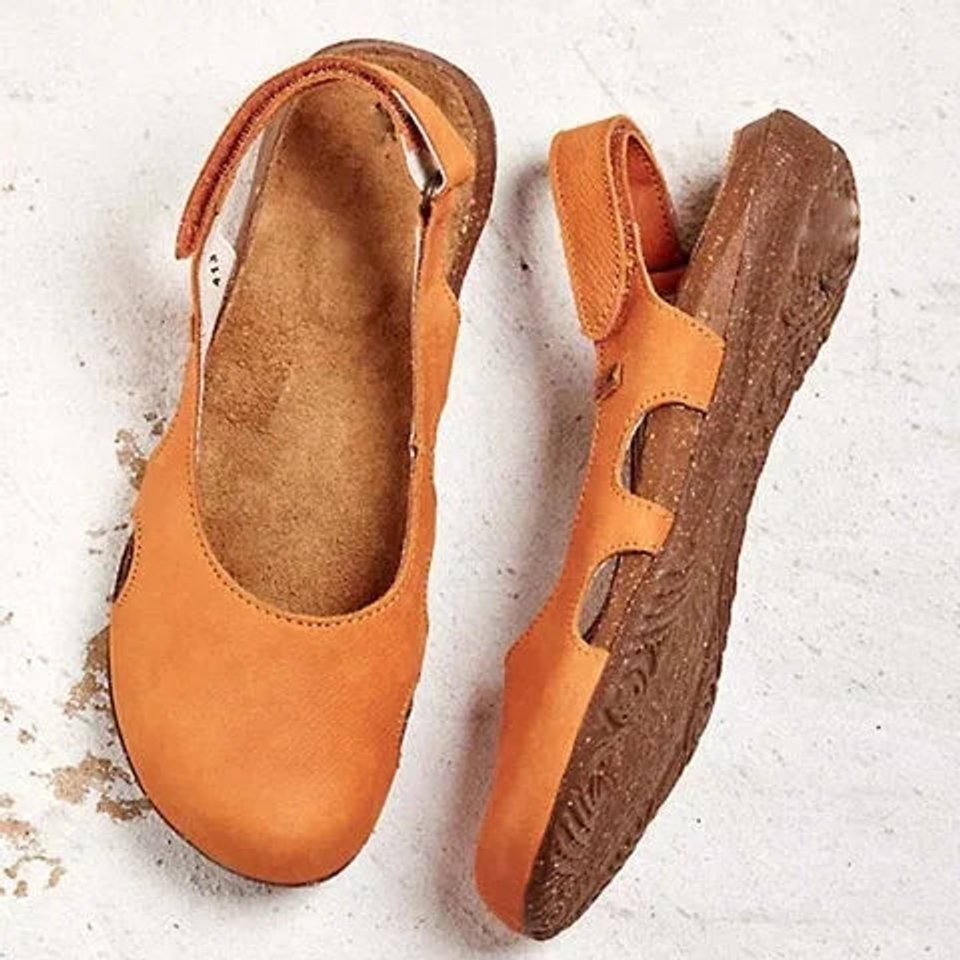 Women's Orthopedic Slingback Comfort Sandals Open-Toe Cork Footbed - Orange