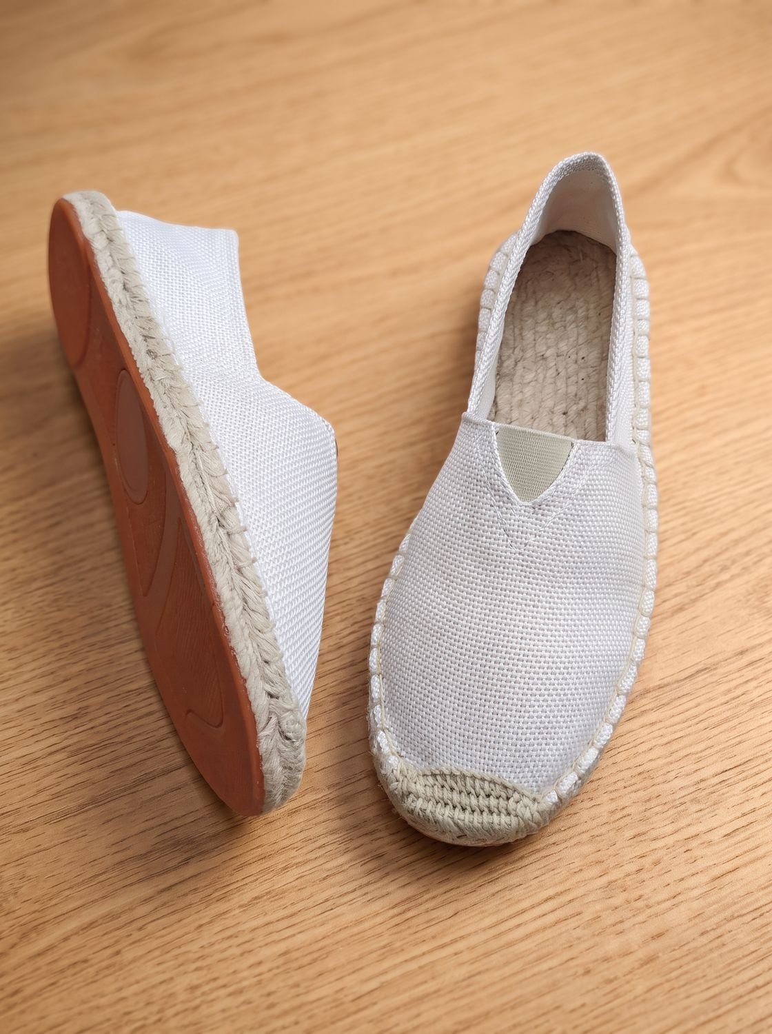 Women's Orthopedic Slip-On Canvas Espadrille Flats - White