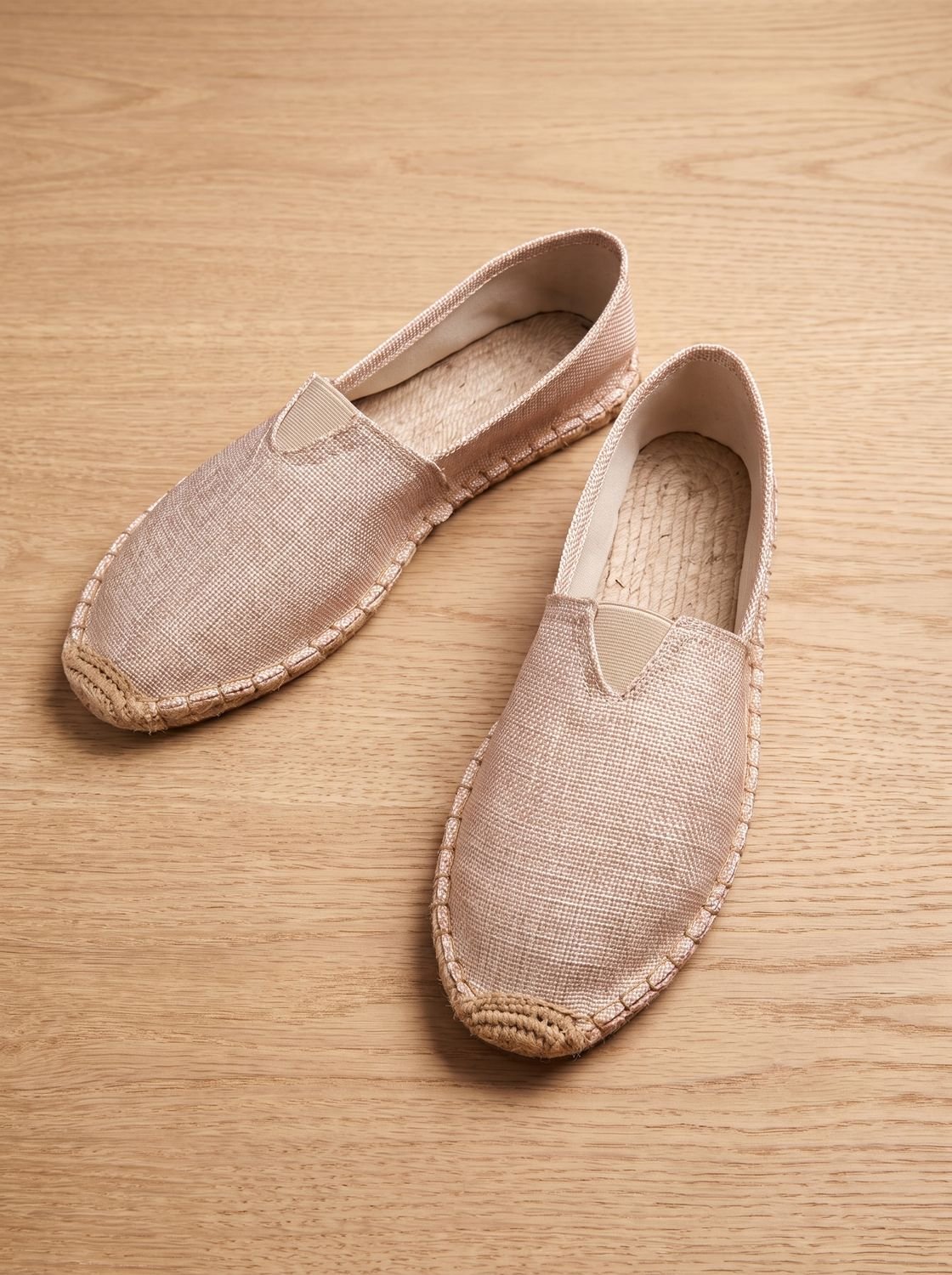 Women's Orthopedic Slip-On Canvas Espadrille Flats - Beige