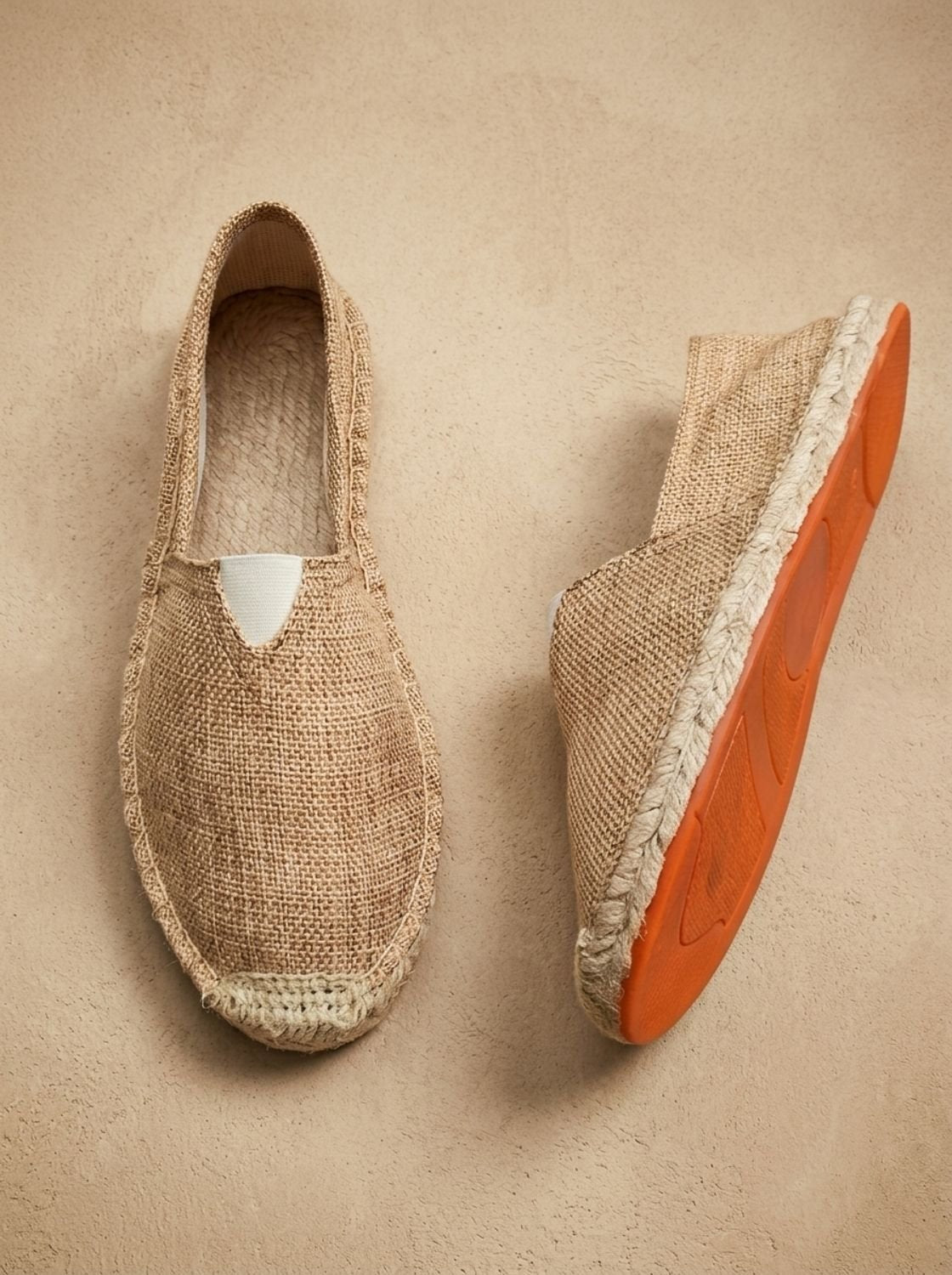 Women's Orthopedic Slip-On Canvas Espadrille Flats - Brown