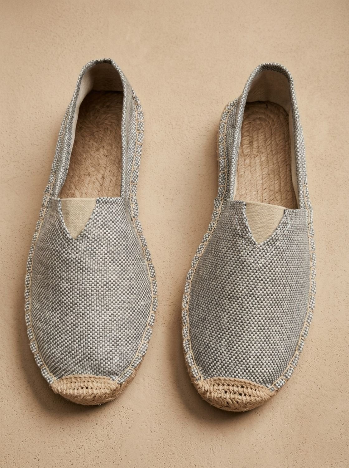Women's Orthopedic Slip-On Canvas Espadrille Flats - Gray