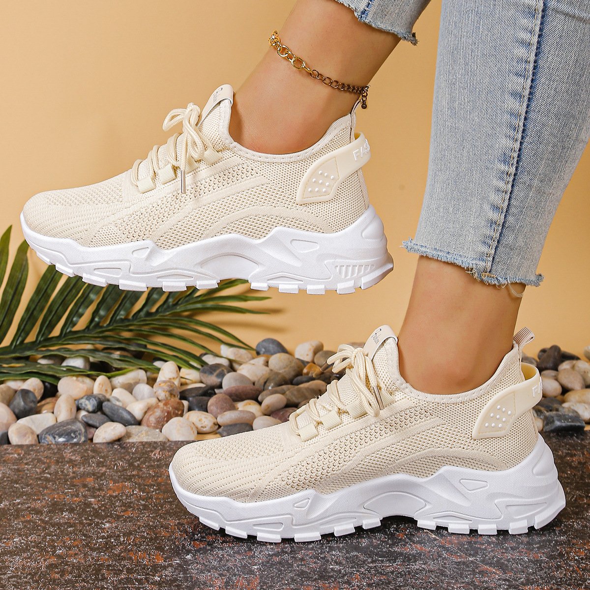 Women's Orthopedic Sneakers Mesh Breathable Comfort - Khaki