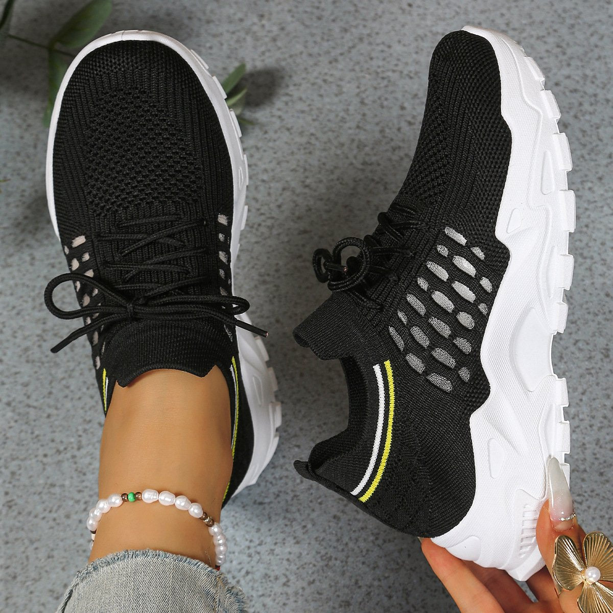 Women's Orthopedic Sneakers Mesh Breathable Comfort - Black