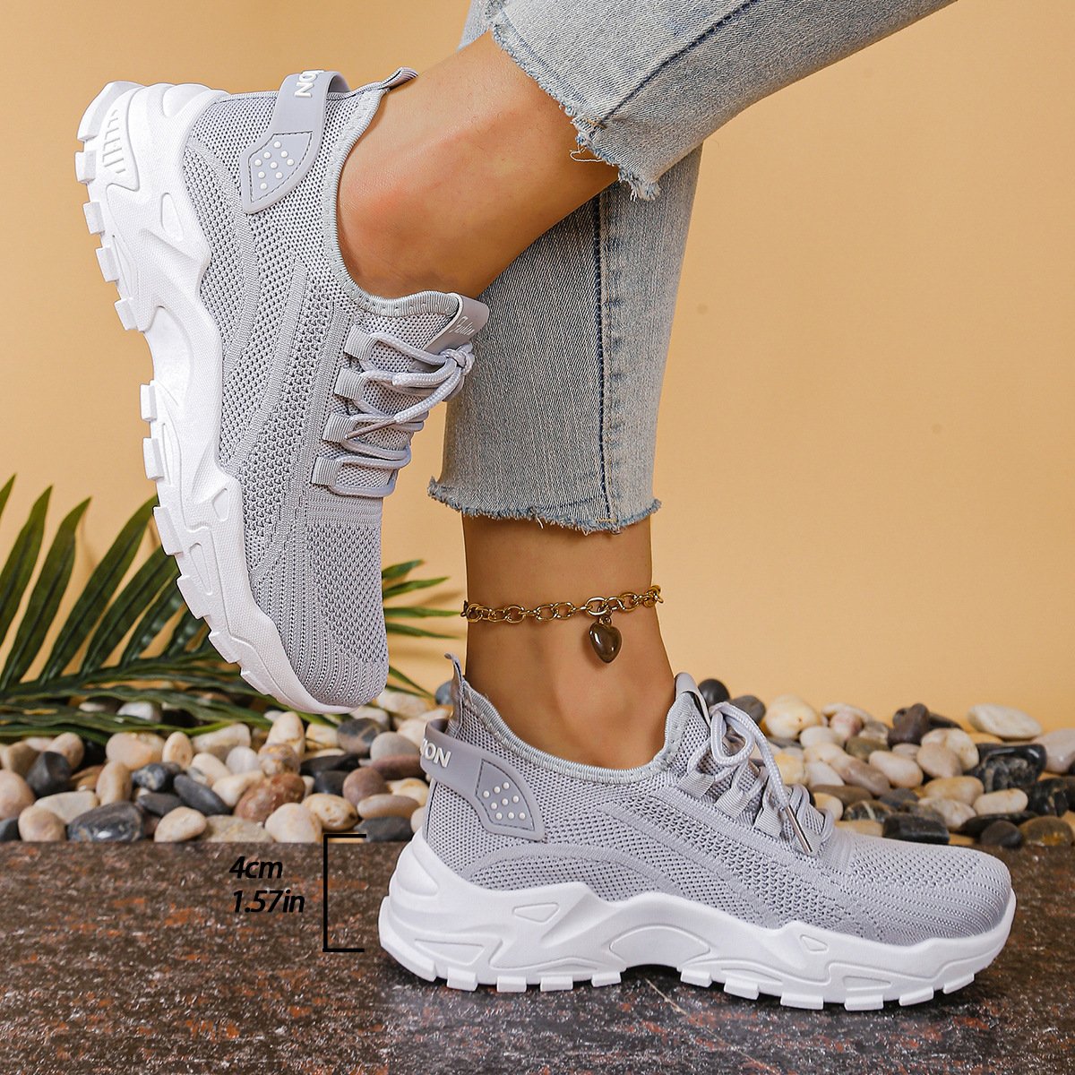 Women's Orthopedic Sneakers Mesh Breathable Comfort - Gray