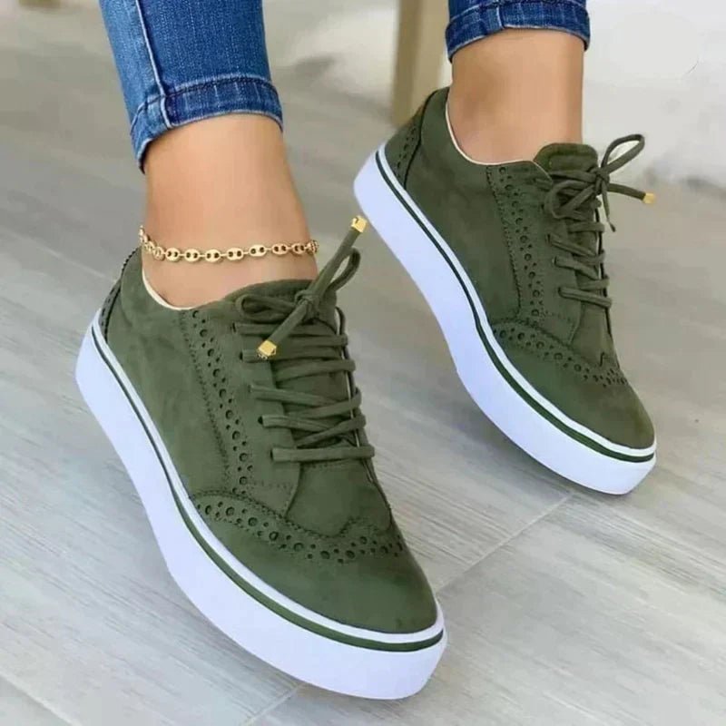 Women's Orthopedic Sneakers Platform Lace-Up Comfort - Green