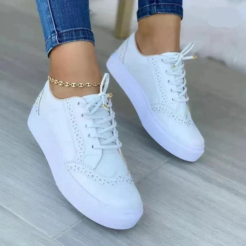 Women's Orthopedic Sneakers Platform Lace-Up Comfort - White