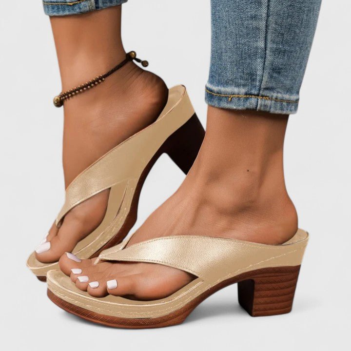 Women's Orthopedic Thong Sandals - Gold