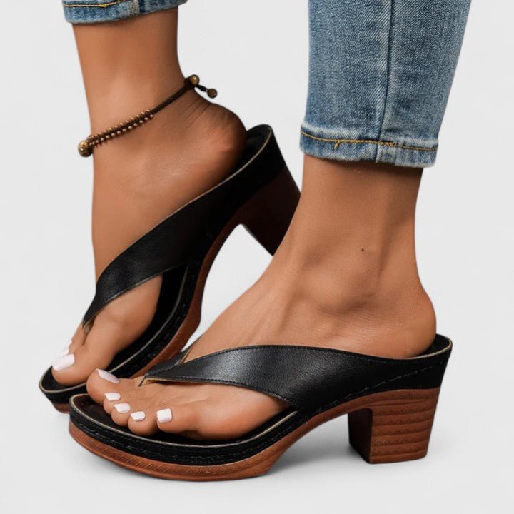 Women's Orthopedic Thong Sandals - Black